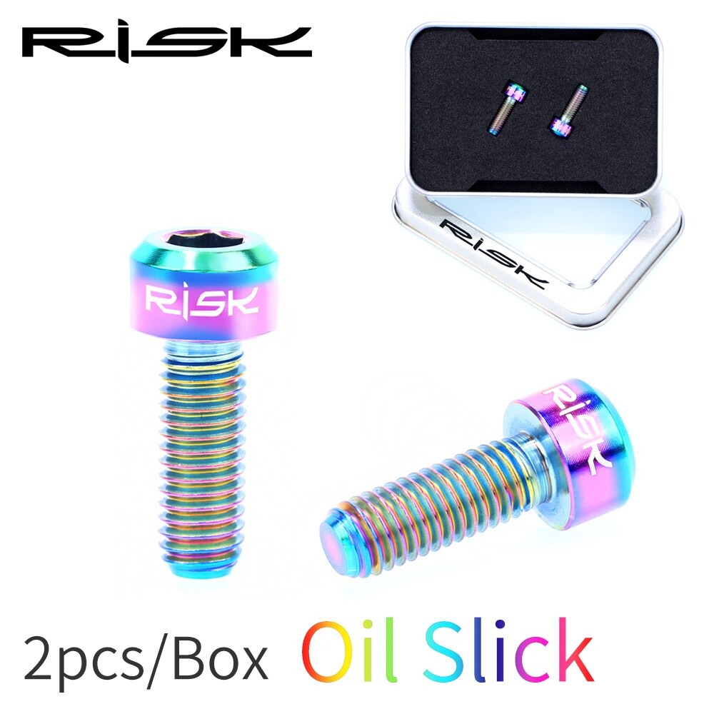 น็อตไทเทเนียม RISK ขนาด M5X14 สำหรับใส่ SHIFTER จักรยาน