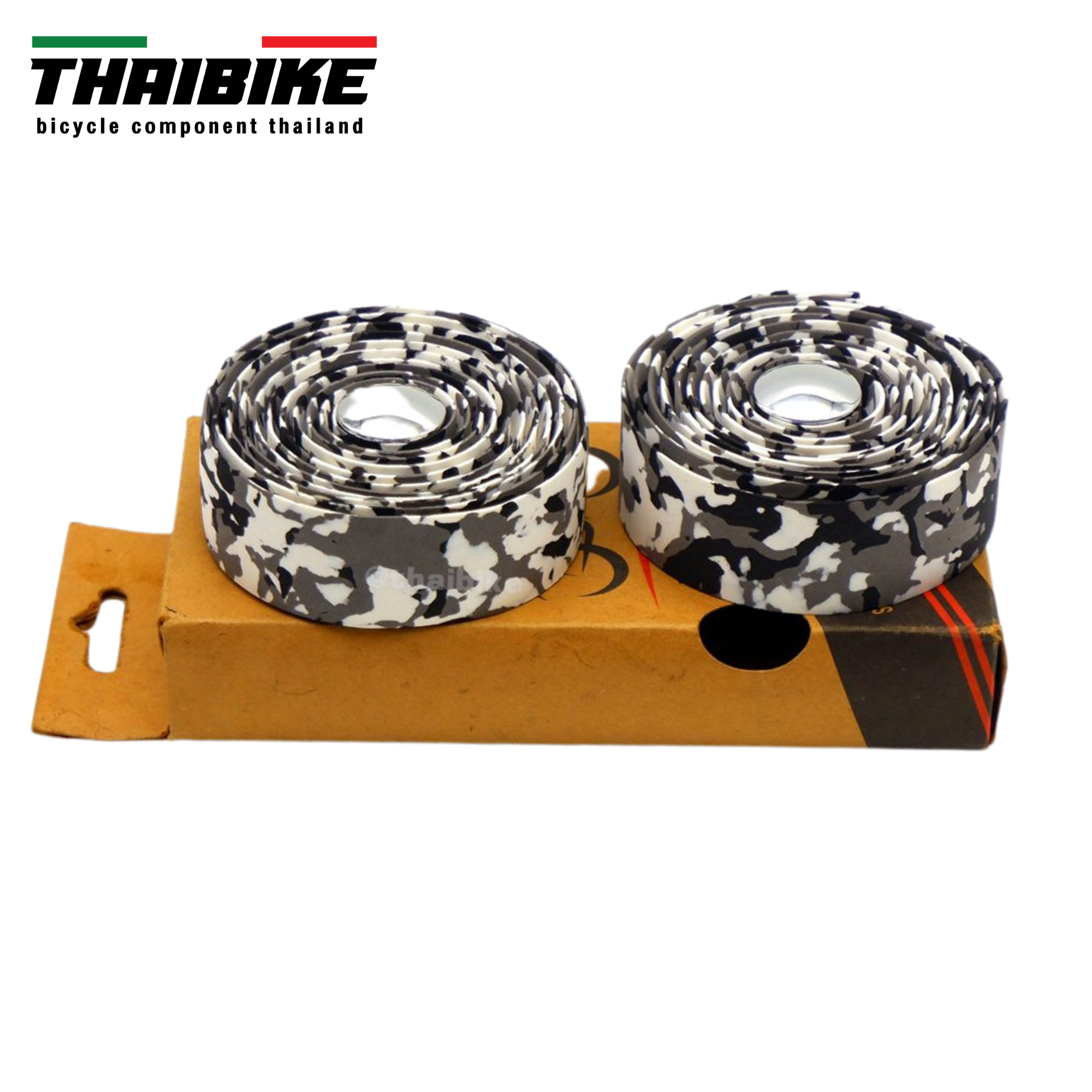 ผ้าพันแฮนด์จักรยาน ยี่ห้อ THAIBIKE XT มีกล่อง/OPP พร้อมฝาปิดปลายแฮนด์