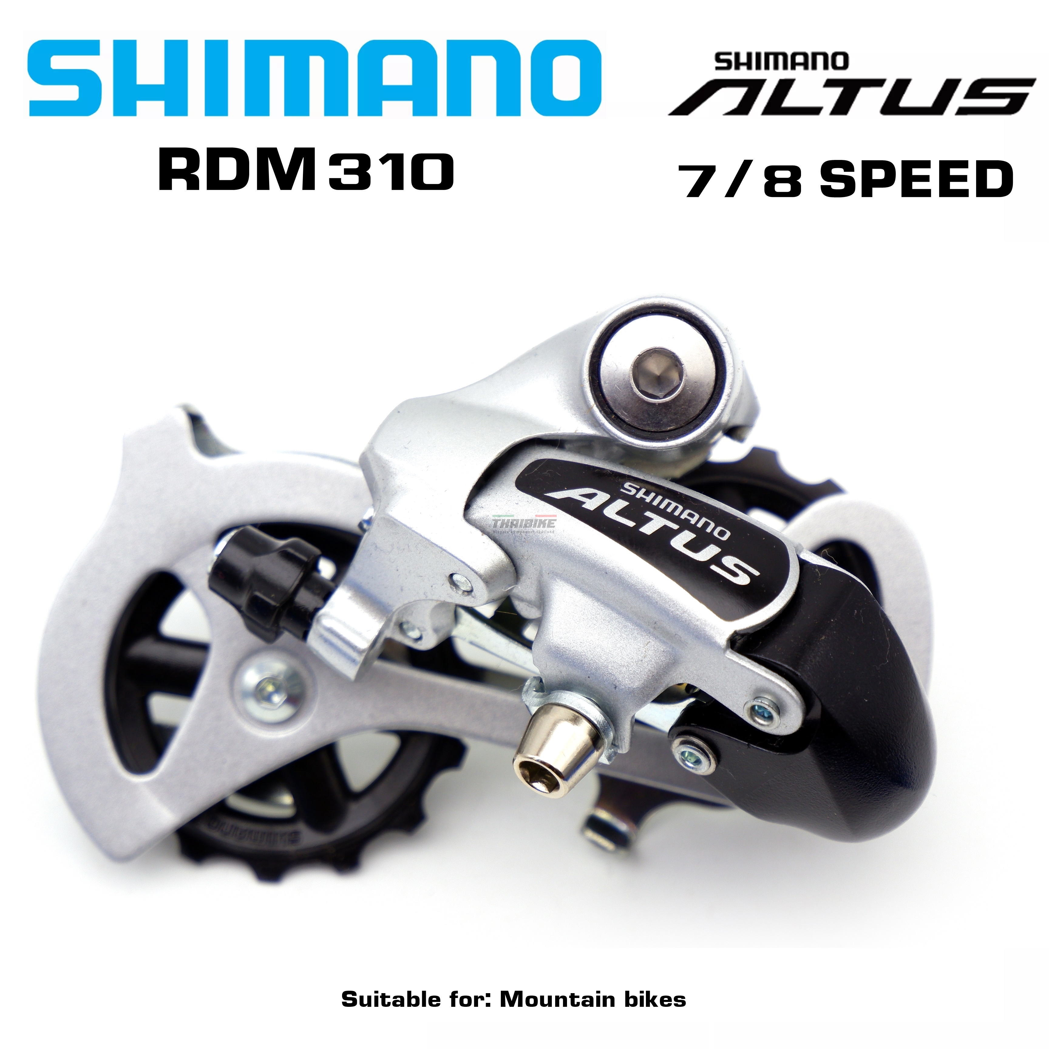ตีนผีจักรยานเสือภูเขา SHIMANO ALTUS, RDM310, 7/8 SPEED มีกล่อง