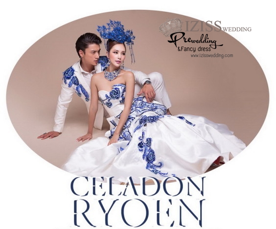 PW376 - **พรีออเดอร์**ชุดจีนสีน้ำเงินสไตล์โมเดริ์น ชุดคู่ถ่ายพรีเวดดิ้ง (prewedding dress) & ชุดแต่งงานแฟนซี (Fancy wedding dress)ชายหญิง "ธีมสีน้ำเงินขาว"