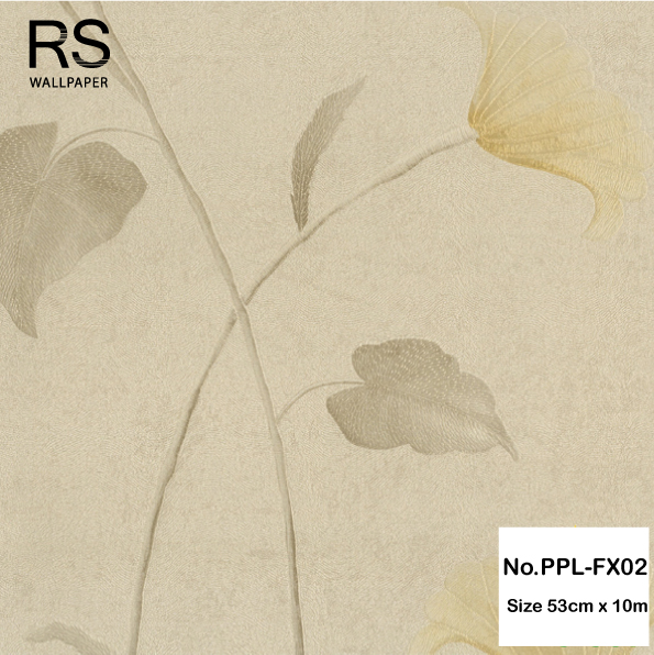 วอลเปเปอร์ลายดอกไม้สีน้ำตาลทอง No.PPL-FX02