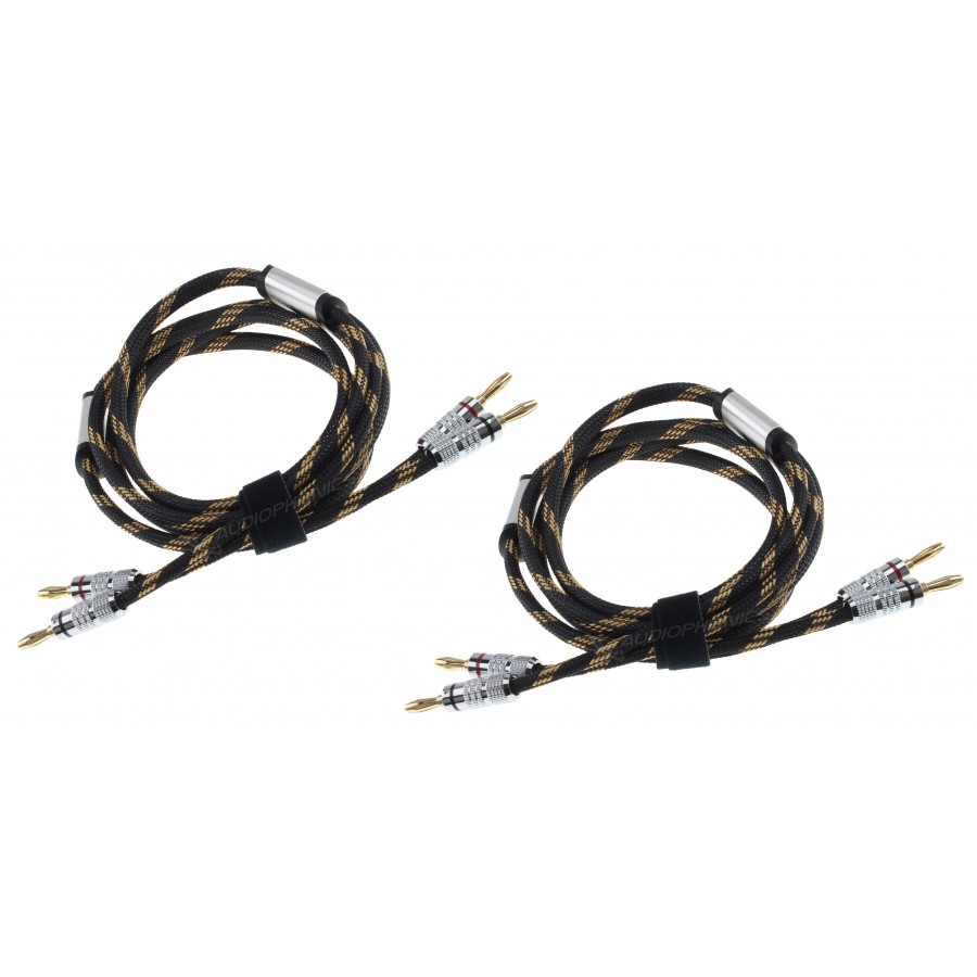 Fosi Audio Banana Cable สายไฟลำโพง Hi-Fi แบบถักไนลอน 2 แพ็คพร้อมปลั๊กปลายกล้วยเคลือบทอง ประกันศูนย์ไทย