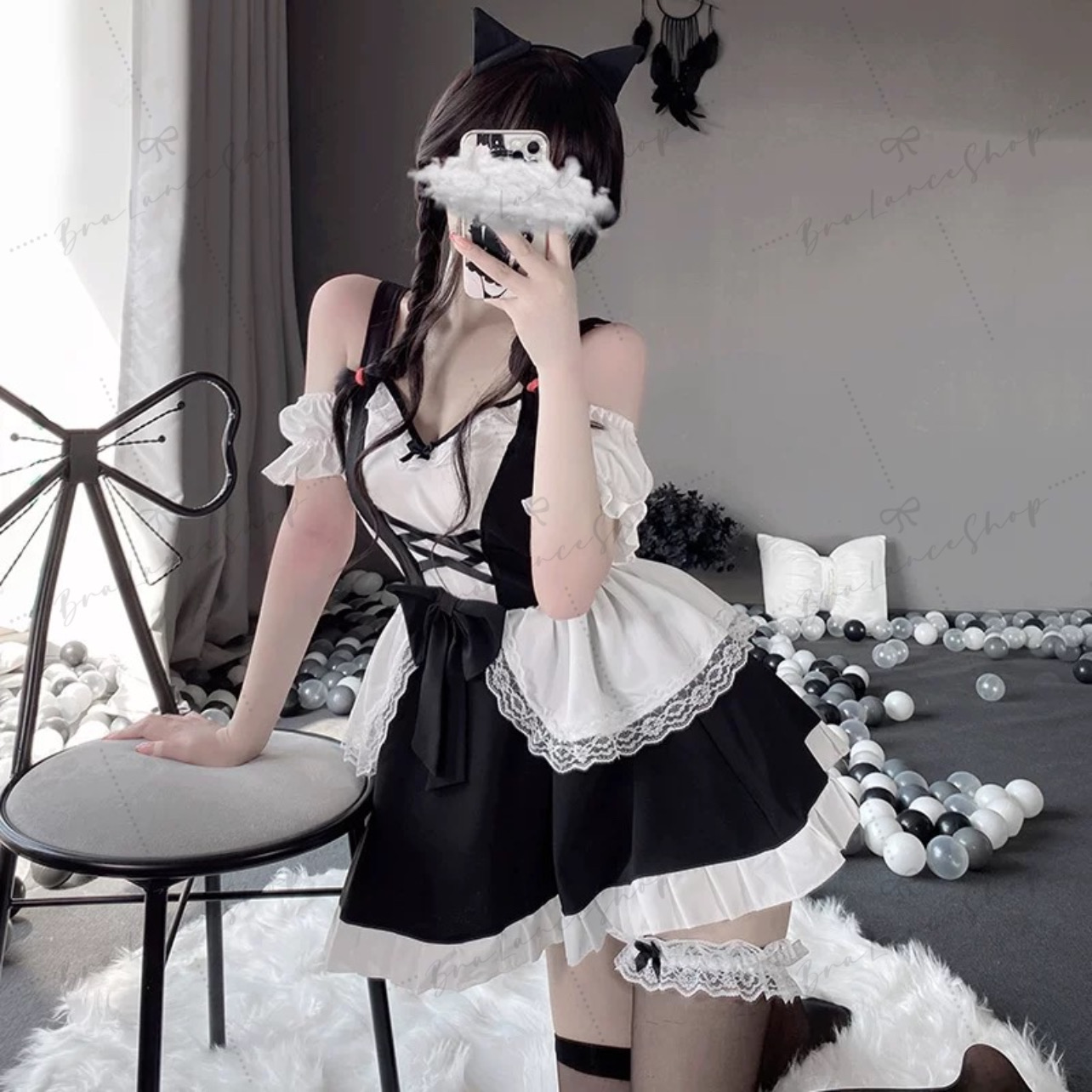 BLS✿2528 ชุดคอสเพลย์เมดแม่บ้าน ฮาโลวีน