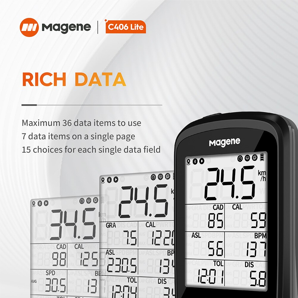 ไมล์จักรยานแบบ GPS Magene C406 Lite GPS Waterproof