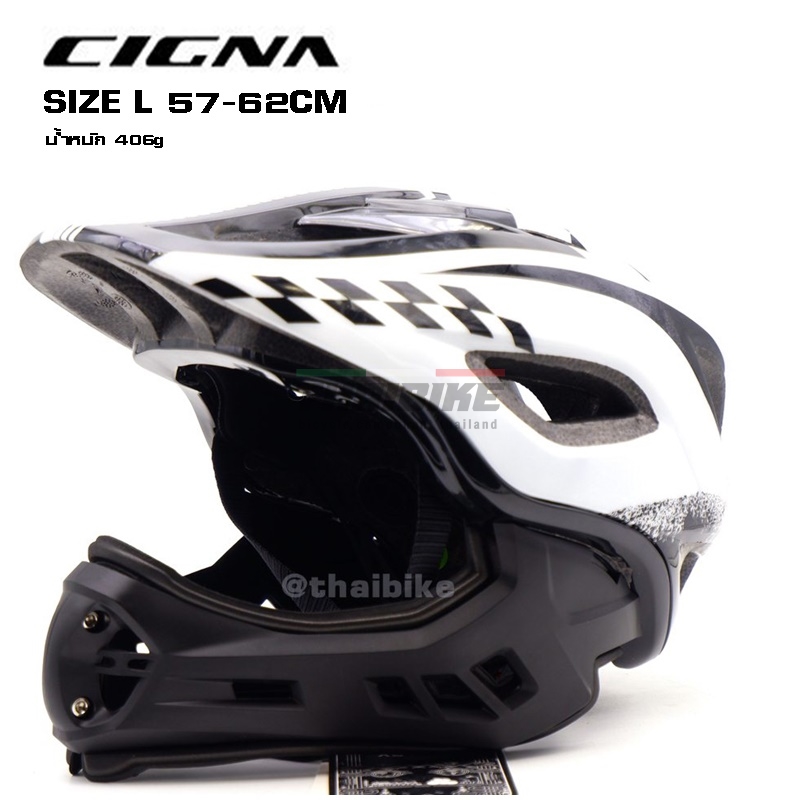 หมวกกันน็อคจักรยานแบบเต็มใบ หมวกผู้ใหญ่ THAIBIKE CIGNA มีกล่อง มีไฟ