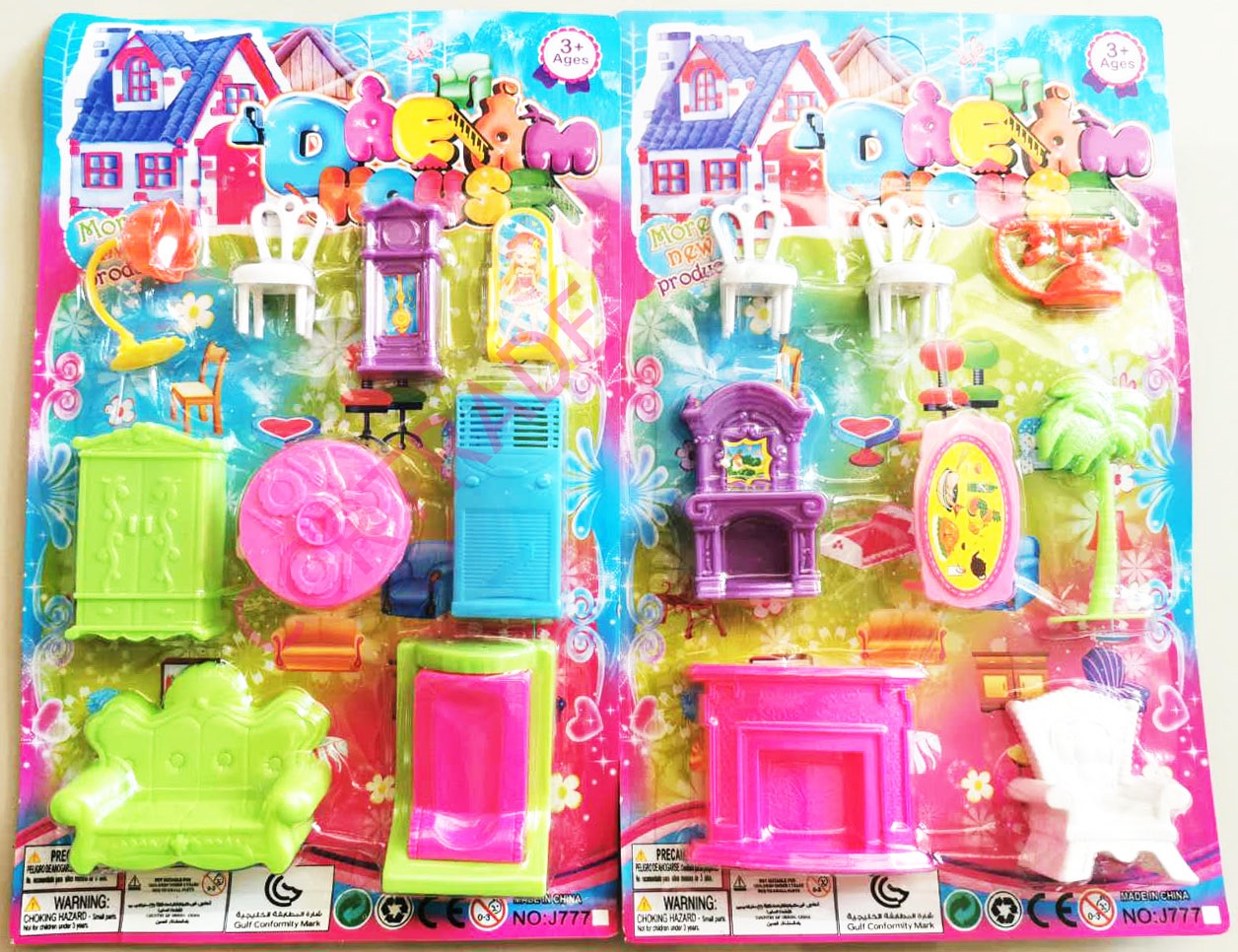 ชุดเฟอร์นิเจอร์หลุยส์สีหวานแผงใหญ่ 34 ซม.