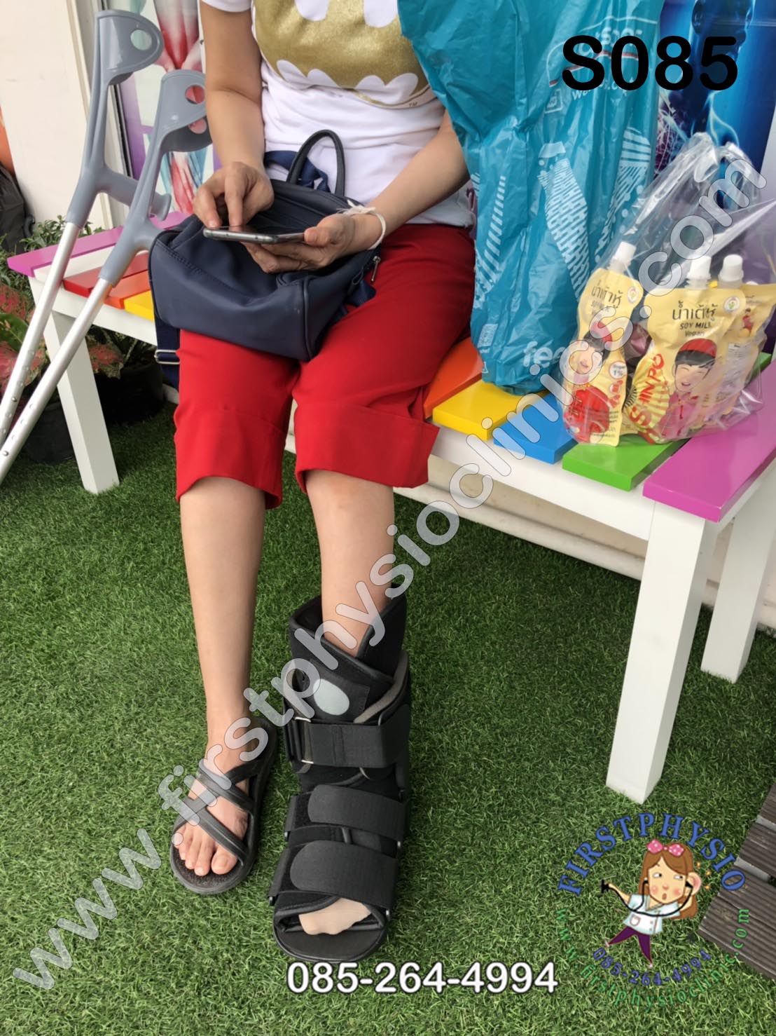 รองเท้าเฝือกลม แบบสั้น / เฝือกลม /รองเท้าหลังถอดเฝือก / รองเท้าเฝือก (air cast)/อุปกรณ์ช่วยพยุงเท้าและข้อเท้า เฝือกเท้าและข้อเท้า ป้องกันการกระแทกลดอาการบาดเจ็บ ป้องกันกระดูกเคลื่อนผิดที่