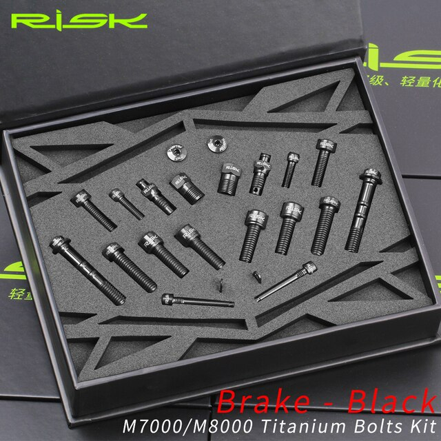 ชุดเซ็ตน็อตไทเทเนี่ยมแท้ RISK สำหรับชุดขับจักรยาน SHIMANO XT M7000 M8000 Titanium Bolts Screws