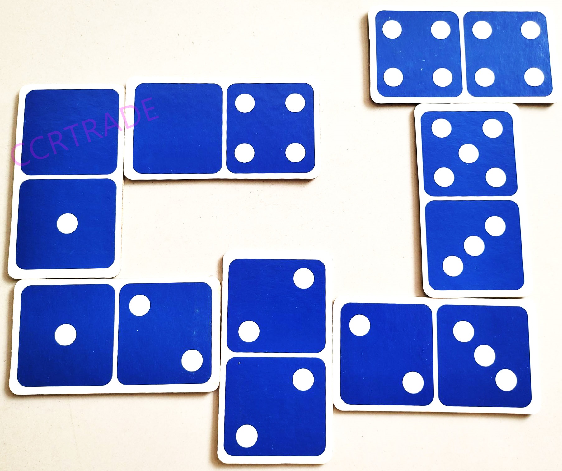 โดมิโน่กระดาษ 2 หน้า 21 ชิ้นกล่องหิ้ว 12x19 ซม.(1x3)