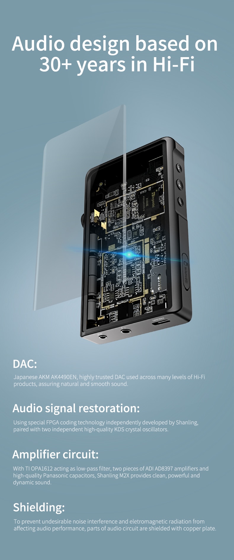 ขาย SHANLING M2x DAP พกพา ชิป AK4490x2 รองรับ Hi-Res ประกันศูนย์ไทย