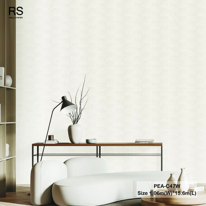 วอลเปเปอร์สไตล์โมเดิร์นลายสามเหลี่ยม สีครีมเหลืองทอง PEA-C47W