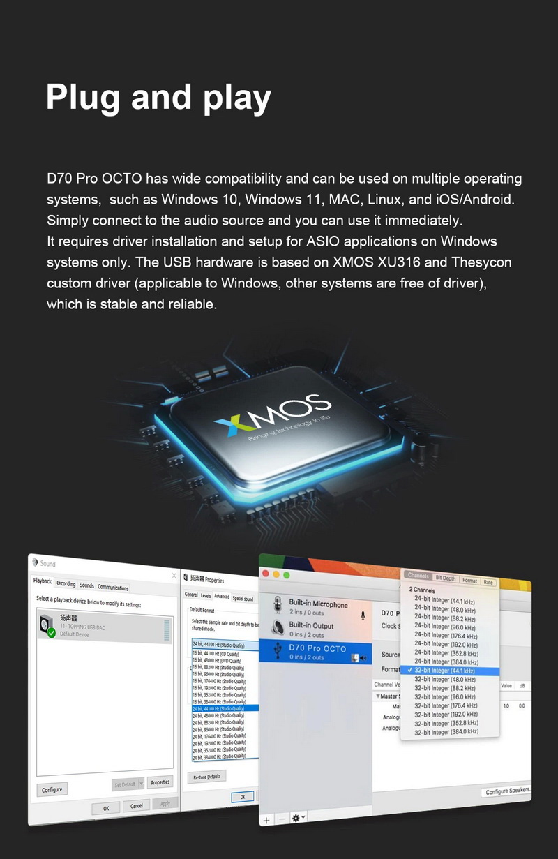 Topping D70 Pro OCTO DAC ตั้งโต๊ะชิป Cirrus Logic CS43198 x8 รองรับ Dual Hi-Res ประกันศูนย์ไทย