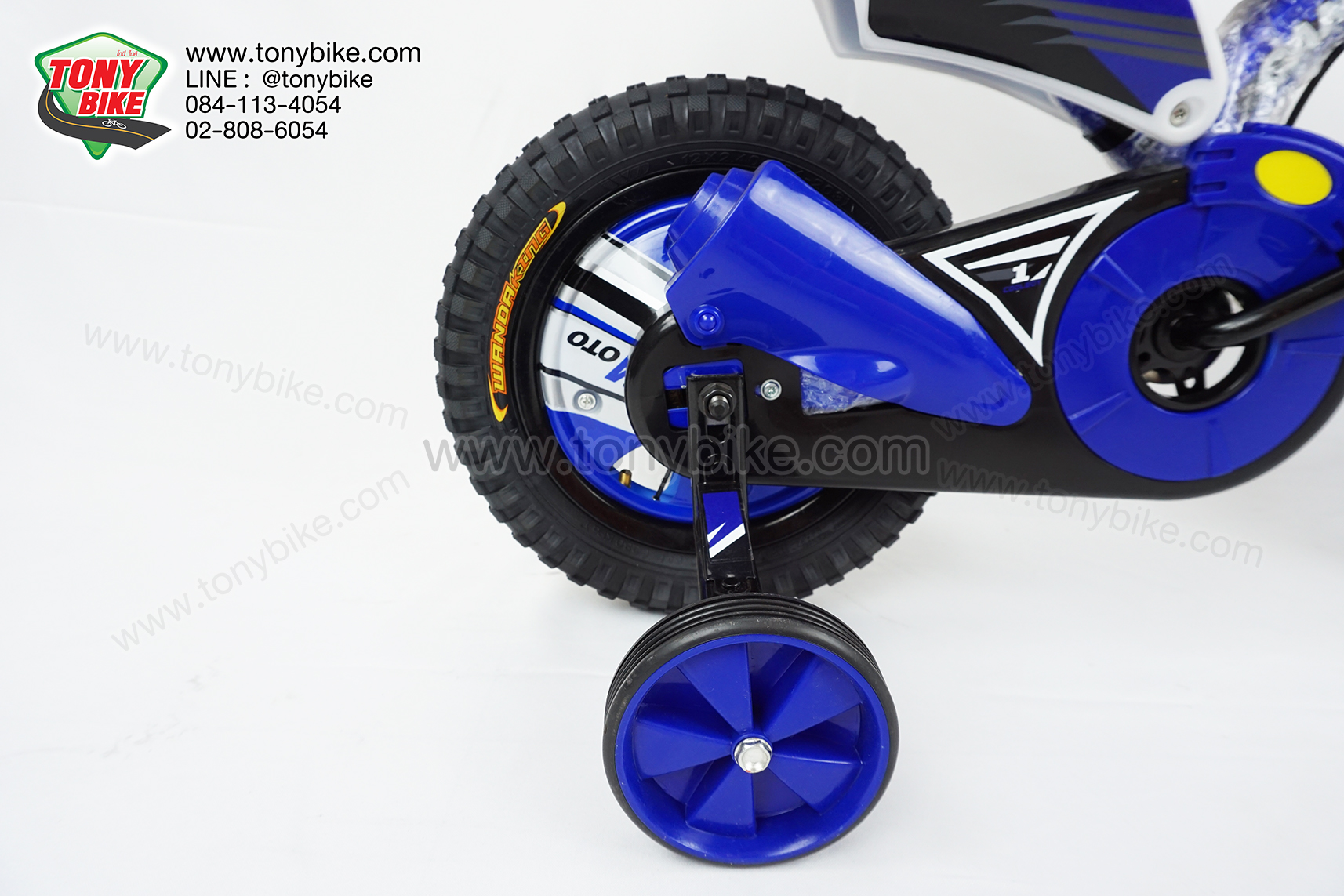 จักรยานเด็ก ล้อ 12 นิ้ว มอเตอร์ไซด์บิด สีน้ำเงิน