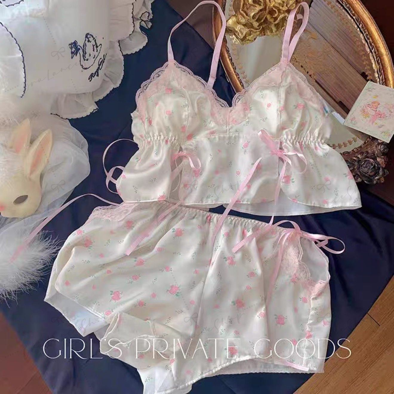 BLS✿108 ชุดนอนลูกไม้ขาสั้น