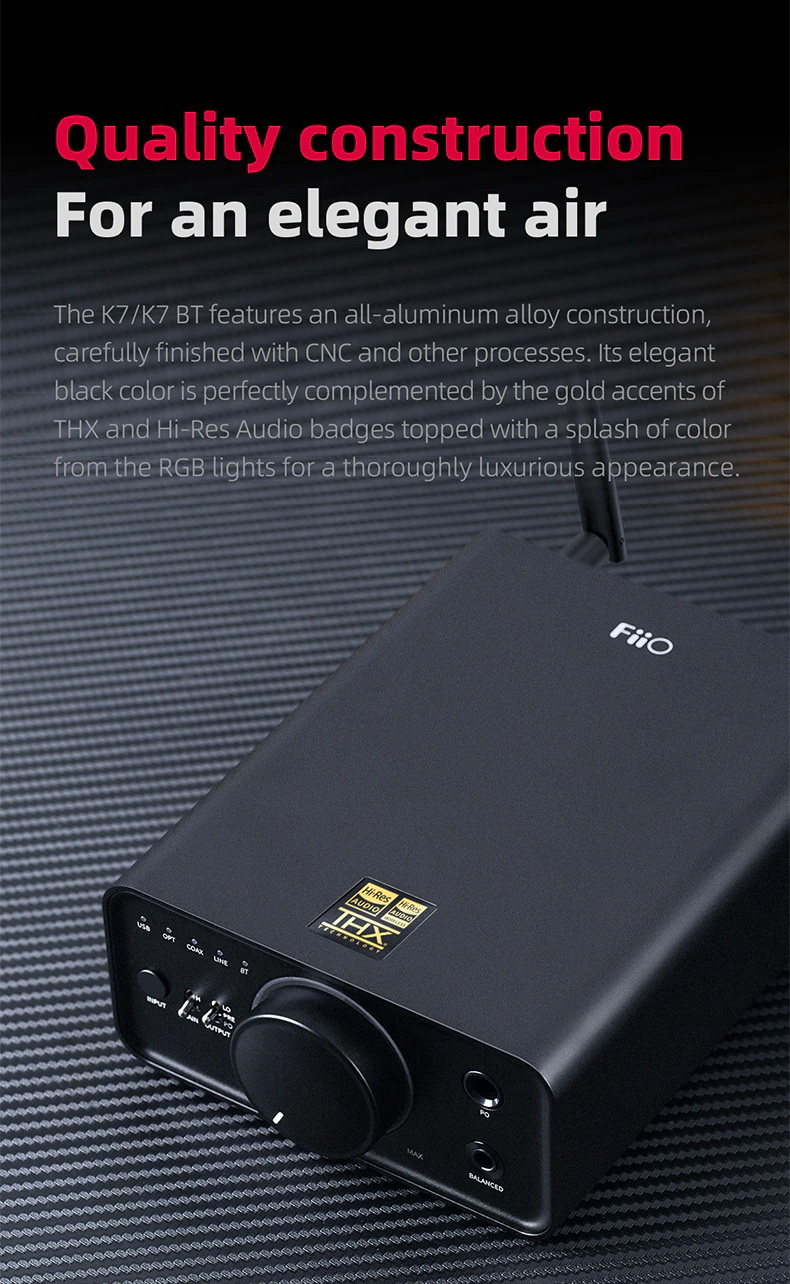 FiiO K7 BT True balanced Bluetooth DAC/Amp ตั้งโต๊ะ กำลังขับสูง ประกันศูนย์ไทย