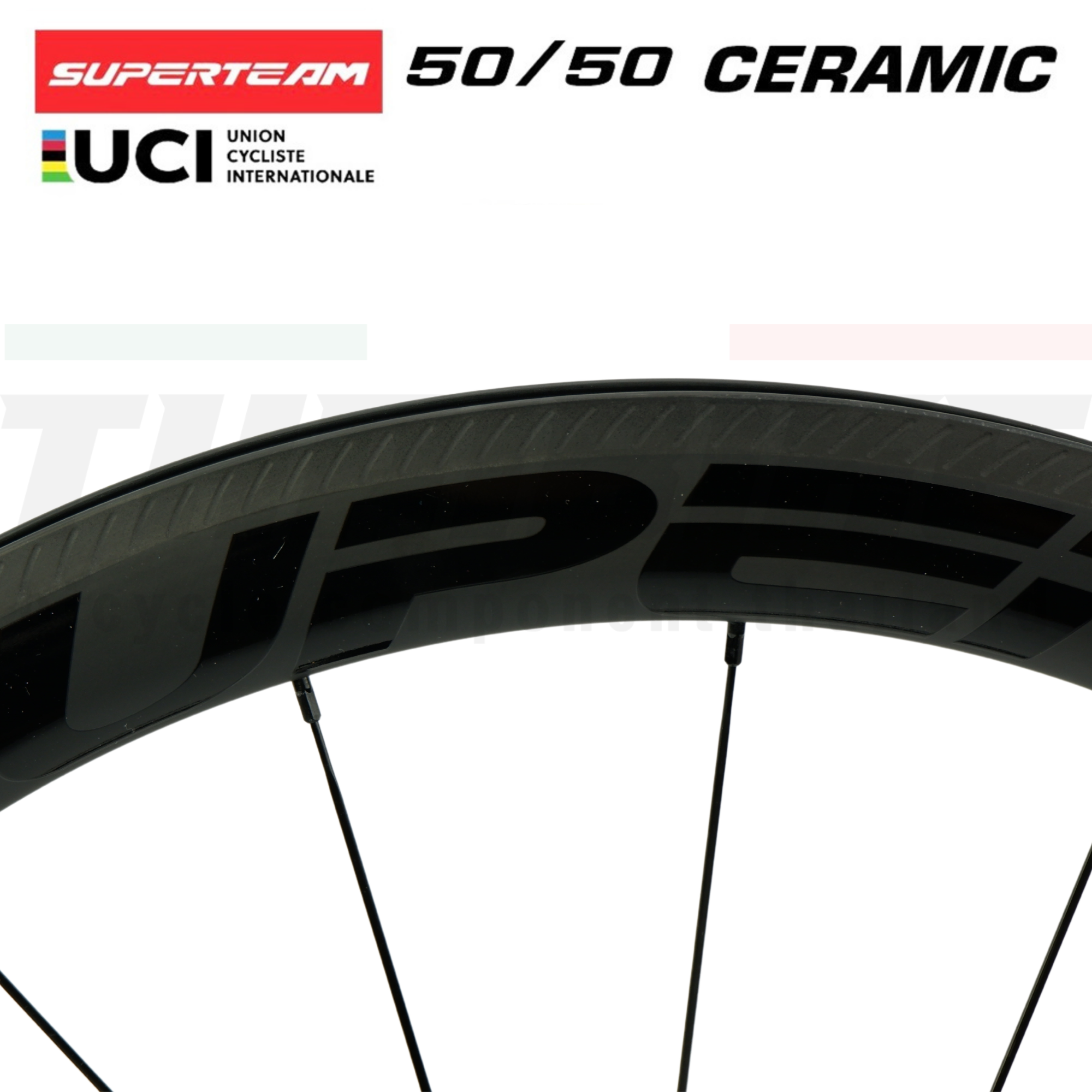 ล้อจักรยานเสือหมอบคาร์บอนเซรามิค Superteam curve power (ceramic) ริมเบรค ดิสเบรค