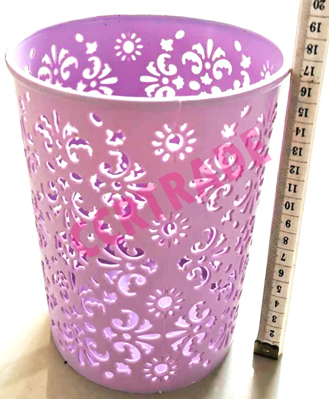 ถังขยะฉลุพาสเทล (งานหนา) 14x16.5 ซม.