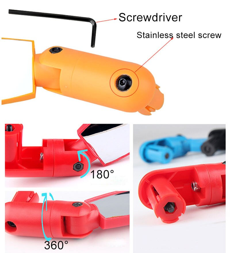 กระจกมองหลัง TB69 ติดจักรยาน กระจกจักรยาน ติดได้ทั้งซ้ายและขวา