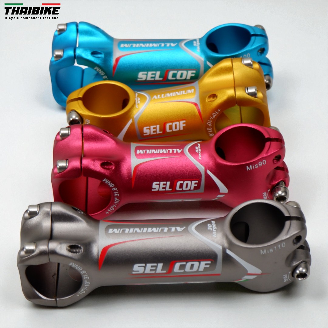สเต็มจักรยาน SELCOF K043 ±10° 7071 อลูมิเนียม คอแฮนด์ 25.4/31.8 มม. น้ำหนักเบา แข็งแรง งานไต้หวัน