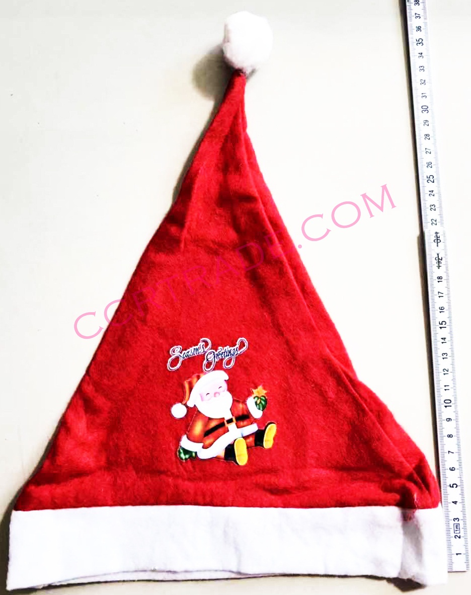 หมวกซานต้าผู้ใหญ่ ลายซานต้า Free size