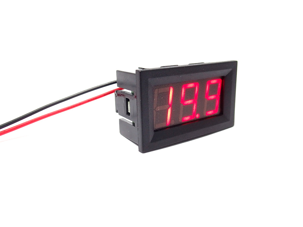 โวลต์มิเตอร์ ดิจิตอล DC 3.2-30V Two-Wire [Red]
