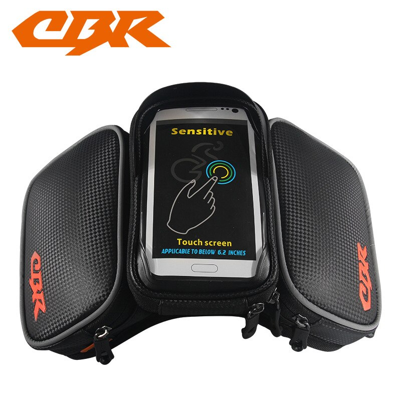 กระเป๋าคาดเฟรมจักรยานใส่มือถือขนาด 6 นิ้วแบบมีกระเป๋าข้าง CBR