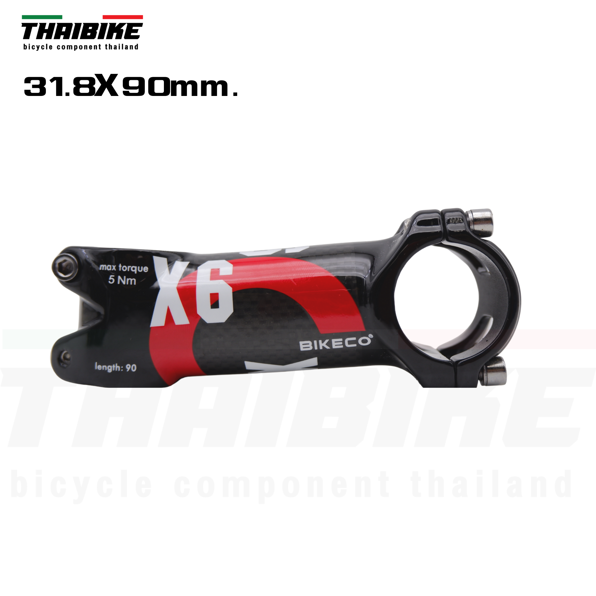 สเต็มจักรยานอลูมิเนียมเคลือบคาร์บอน THAI BIKECO X6 +-7 70/90/100/110