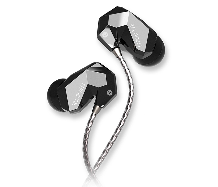 ขาย หูฟัง TTPOD T2E หูฟัง3 Driver (2BA 1Dynamic) สายชุบเงิน รุ่นเบสหนัก - สีดำทึบ