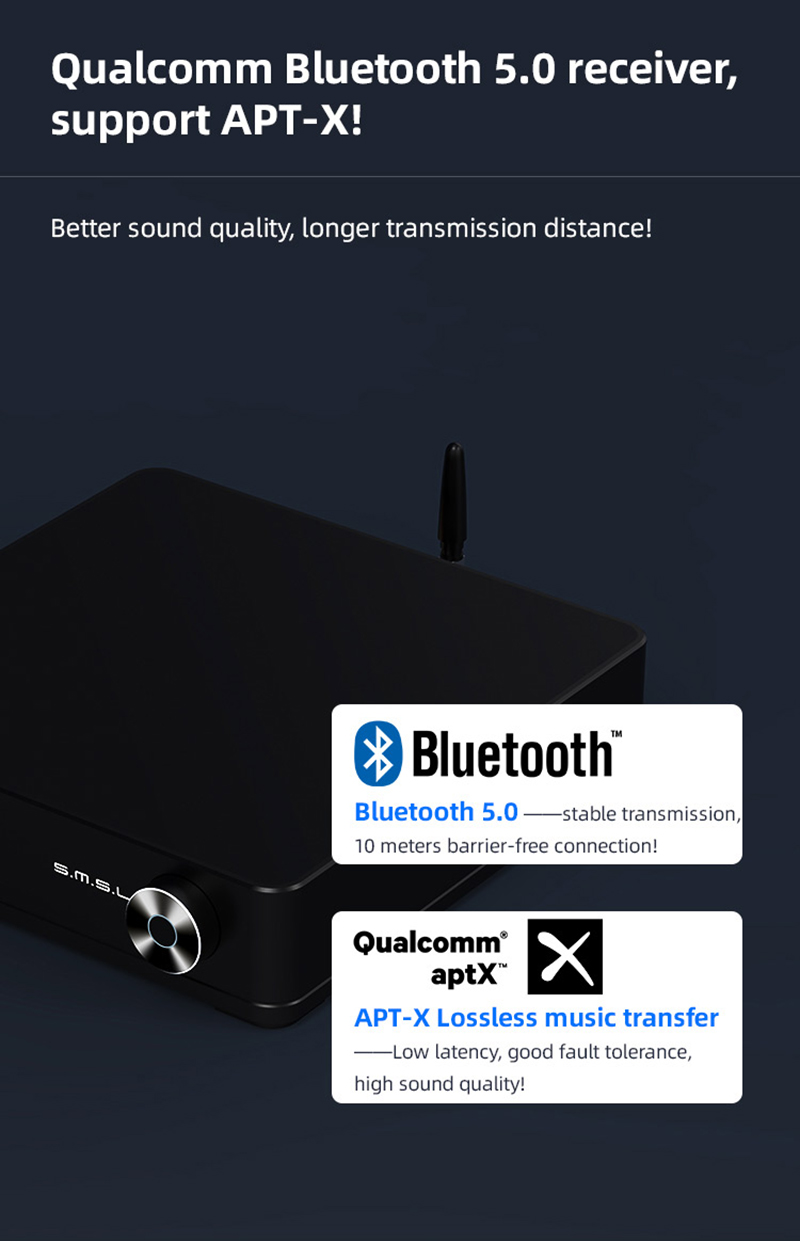 ขาย SMSL SA400 แอมป์ตั้งโต๊ะระดับ High-end รองรับ Bluetooth5.0 ประกันศูนย์ไทย