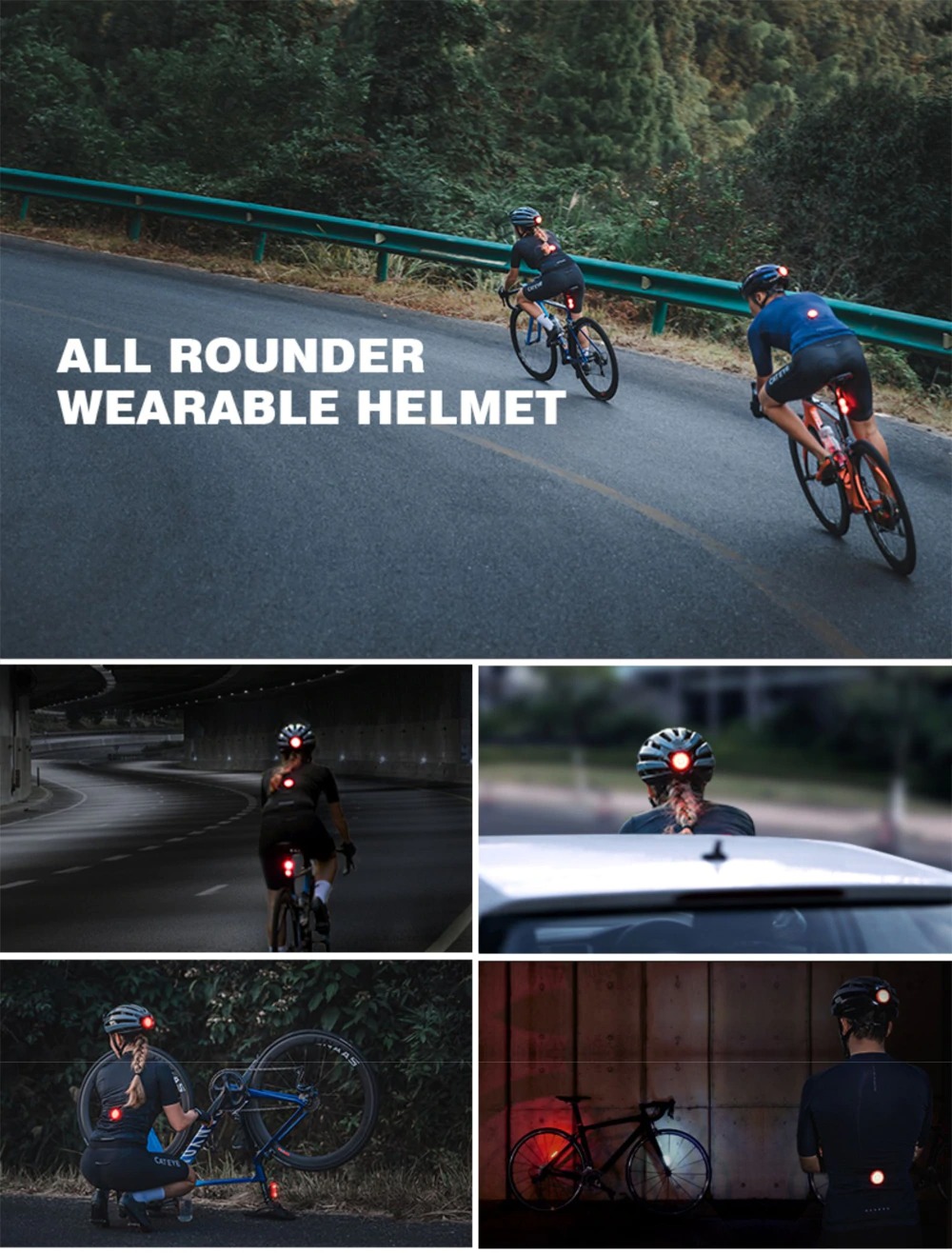 แท้ หมวกกันน็อคจักรยาน เสือหมอบ เสือภูเขา CATEYE Cycling Helmet Detachable Taillight Ultralight