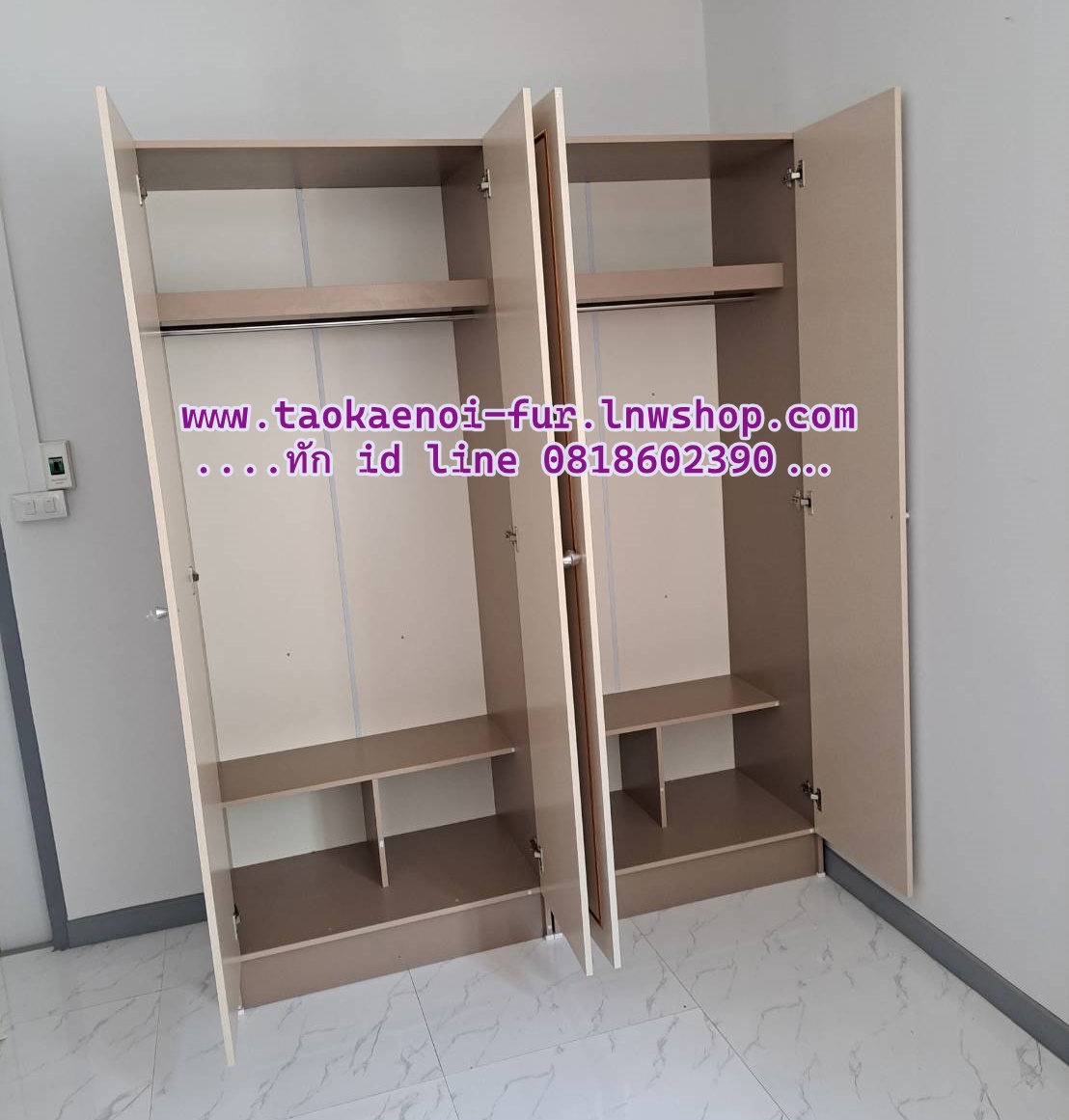 WR-160JE ตู้เสื้อผ้า 160 ซม. (ตู้ 2 ใบต่อกัน)
