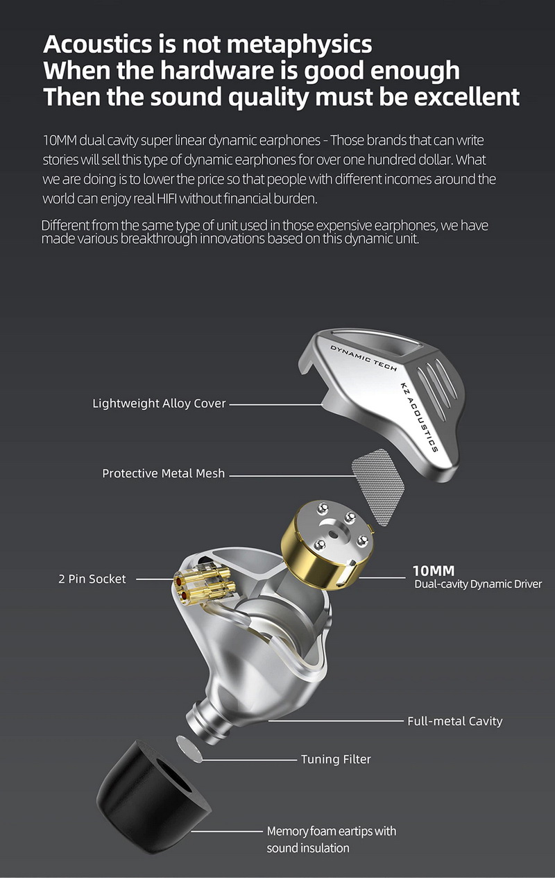 ขาย KZ ZVX หูฟังไดนามิกเทคโนโลยีใหม่ Pioneered เสียงระดับเรือธง ประกันศูนย์ไทย
