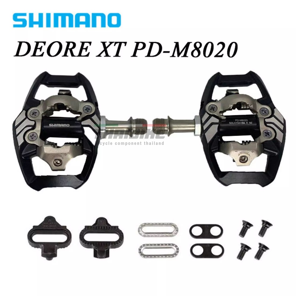 บันใดจักรยานเสือภูเขาชิมาโน่ XT, PD-M8020, รุ่นมีปีก, พร้อมคลีทมีกล่อง