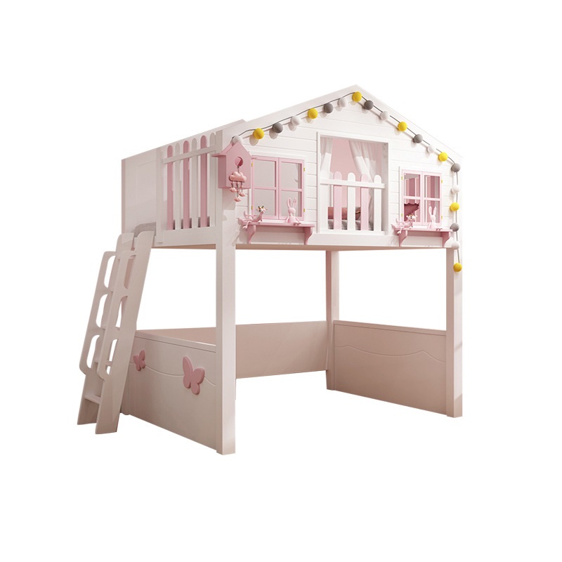 เตียงสูงรุ่น Tree House สีชมพู