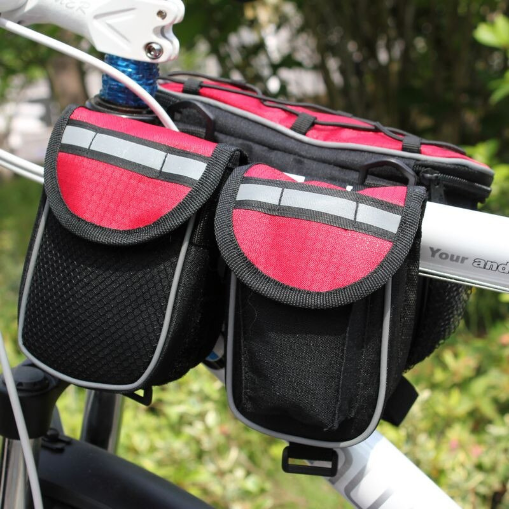 กระเป๋าพาดเฟรมหน้าจักรยานใบใหญ่ 2 ใบ กระเป๋าจักรยาน