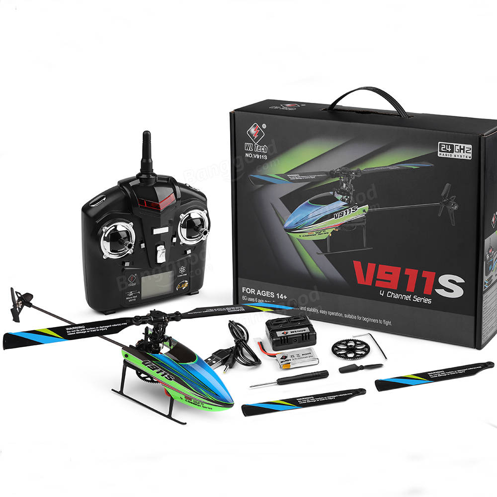 WL-V911s 4CH Flybarless RC Copter
