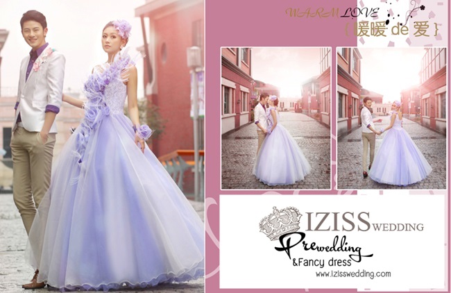 PW131 - Pre order ชุดคู่ถ่ายพรีเวดดิ้ง (prewedding dress) & ชุดแต่งงานแฟนซี (Fancy wedding dress)ชายหญิง "ธีมสีม่วง-ขาว"
