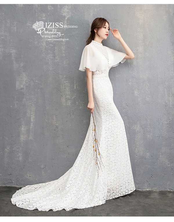 BR371 **พรีออเดอร์**ชุดแต่งงาน&ชุดเจ้าสาวแนวเรียบหรู สีขาวเกรดพรีเมี่ยม น่ารัก สวยโดดเด่นไม่ซ้ำใคร