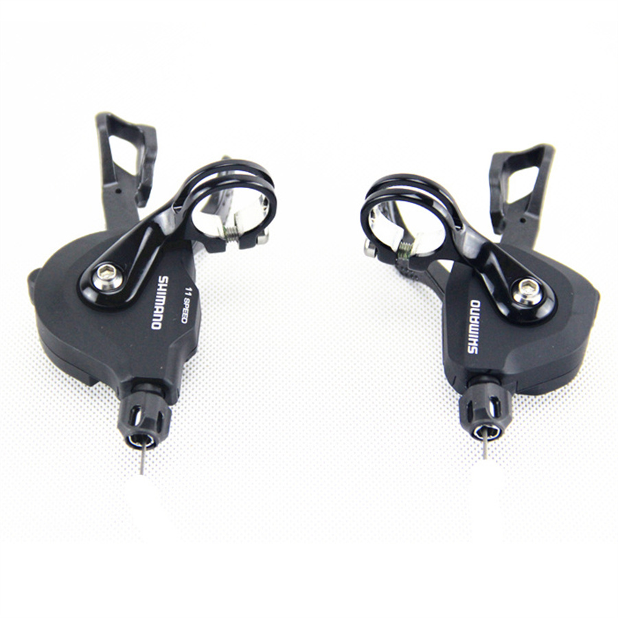 มือเกียร์จักรยาน SHIMANO 105, สำหรับใส่แฮนด์ตรง SL-RS700, R/L, 2X11-SPD, สีดำ