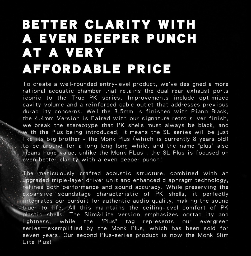 VE Monk SL Plus หูฟังเอียบัดระดับเทพ สานต่อตำนานของซีรีส์ Monk ด้วยความชัดเจนที่ดียิ่งขึ้น ประกันศูนย์ไทย