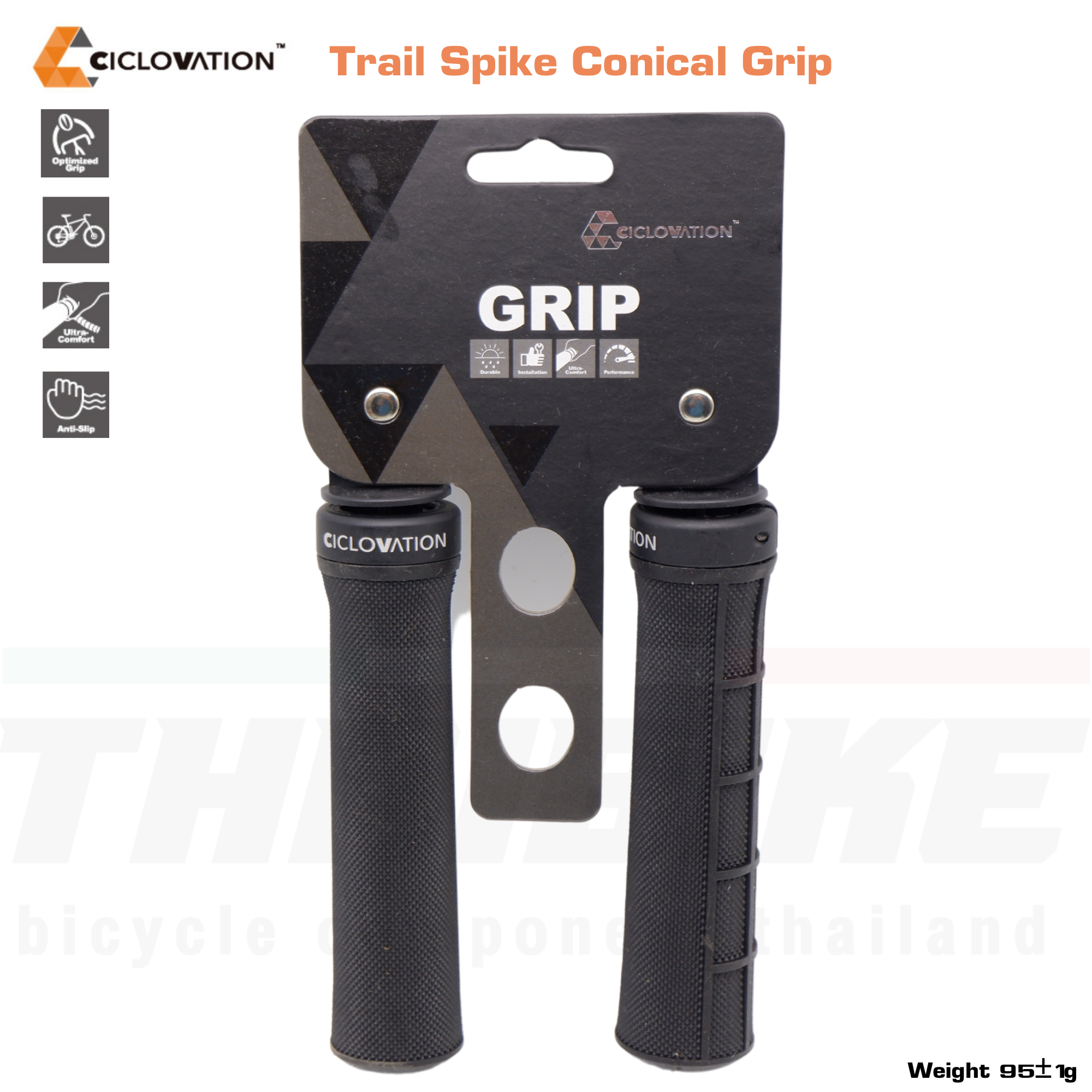 ปลอกแฮนด์จักรยานเสือภูเขา CICLOVATION Trail Spike Conical Grip/Natural Comfort Ergonomic Grip