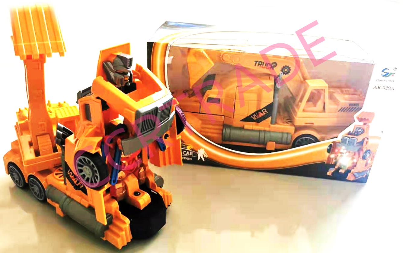 รถแม็คโครแปลงร่าง มีเสียง มีไฟกล่อง 13x23 ซม.(1x3)