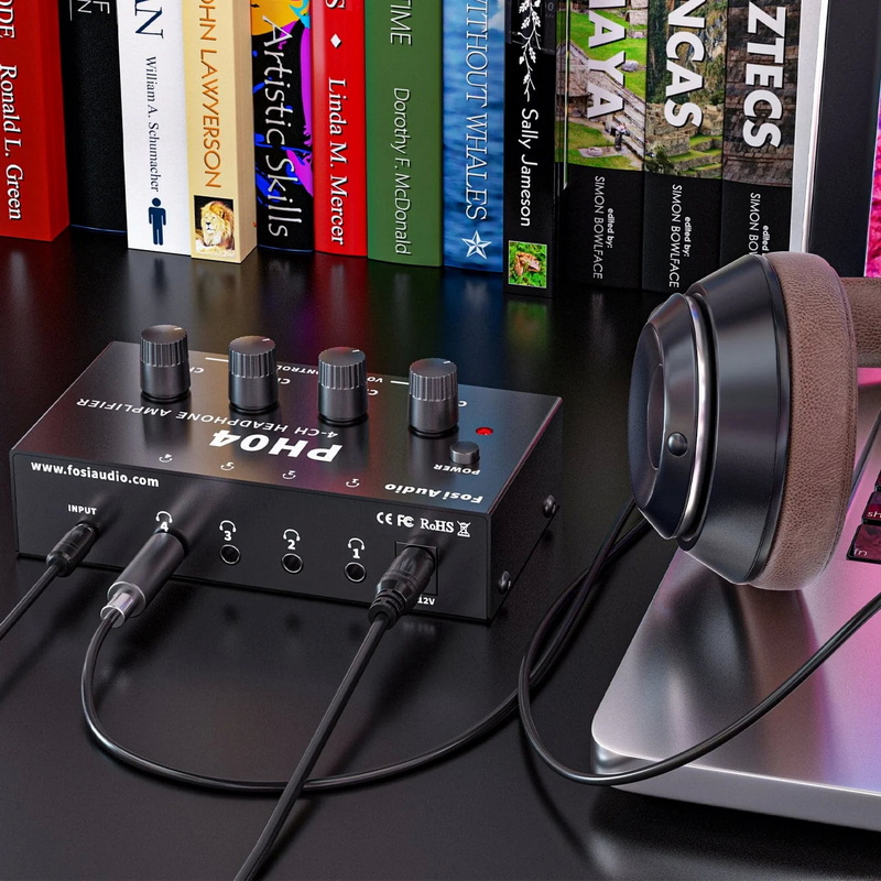 Fosi Audio PH04 แอมป์หูฟังตั้งโต๊ะแบบแยก เข้า 1 ออก 4 ช่องสัญญาณหูฟัง 3.5 มม. ประกันศูนย์ไทย