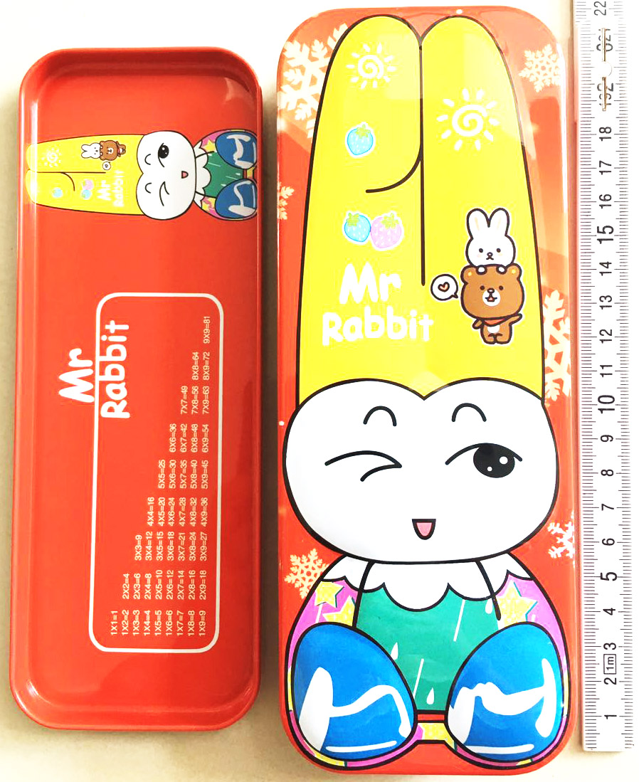 กล่องดินสอเหล็ก 2 ชั้น (กระต่ายหูยาว) 20.5 ซม.