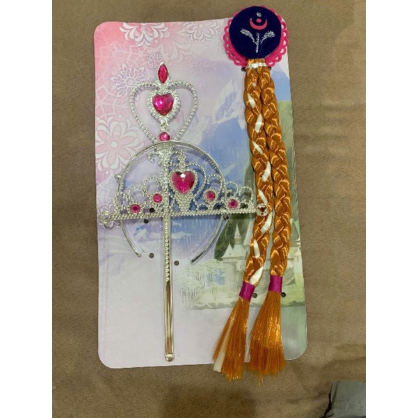 เอลซ่า อันนา ราพันเซล เครื่องประดับฟอสเซ่น คฑา มงกุฎ ผมเปีย พร้อมส่งจากไทย