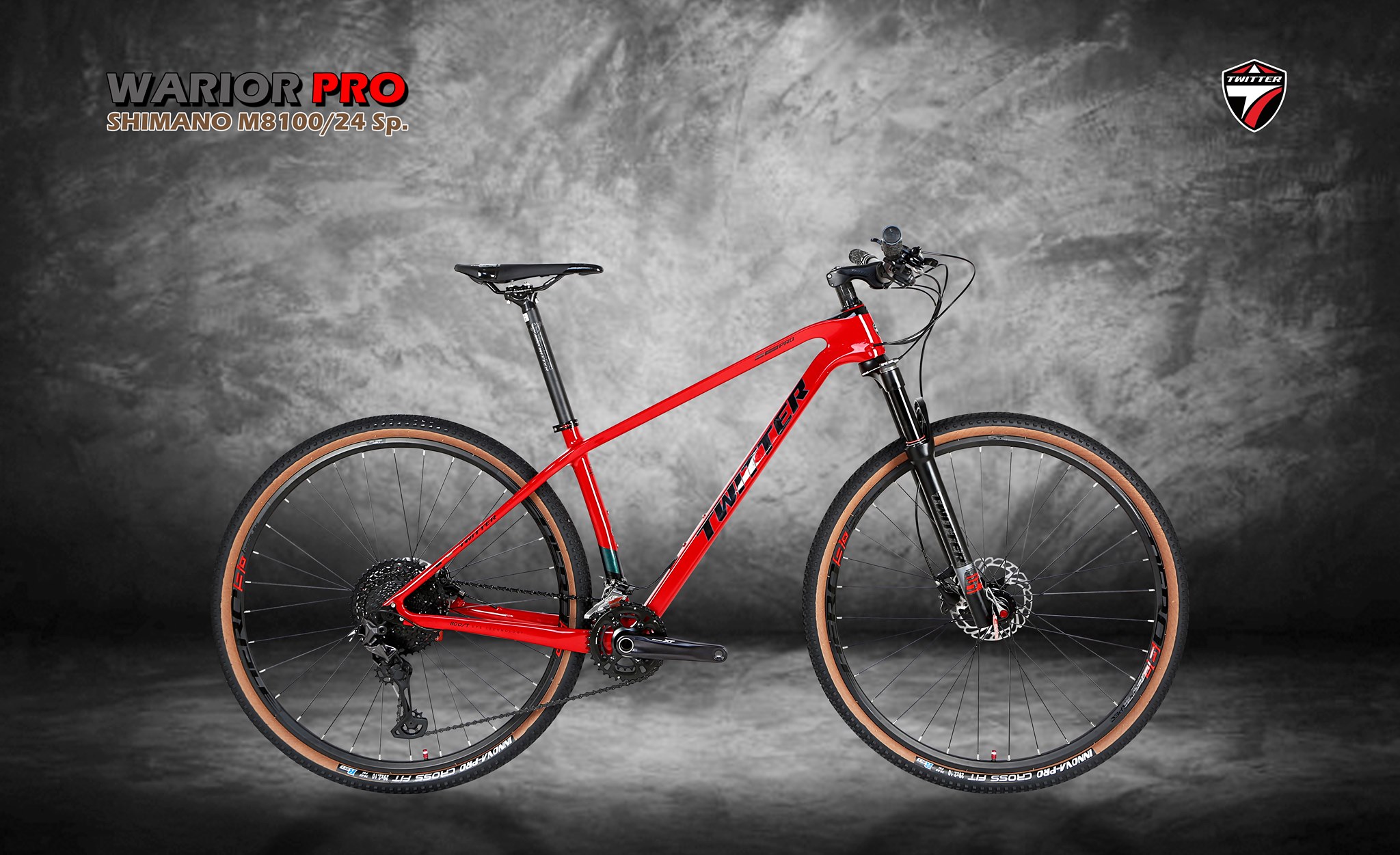 ใหม่สุด TOP สุด จักรยานเสือภูเขา คาร์บอน TWITTER รุ่น WARIOR PRO 24Sp. (2021)