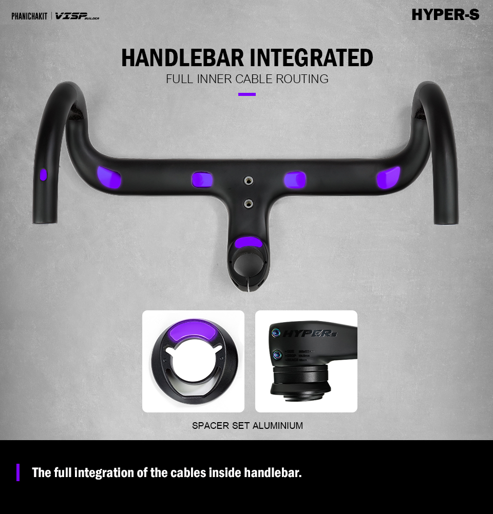 แฮนด์จักรยานคาร์บอนอินทิเกรตเสือหมอบ VISP BUILDER รุ่น HYPER-S