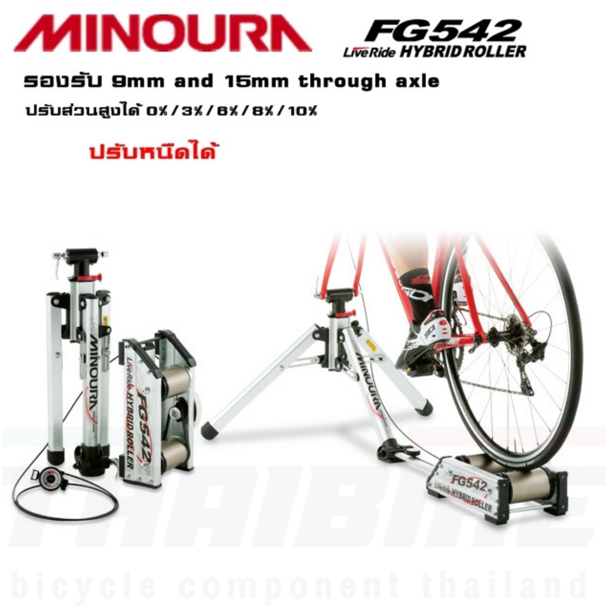 เทรนเน่อร์จักรยาน MINOURA HYBRID ROLLER FG542 TRAINER
