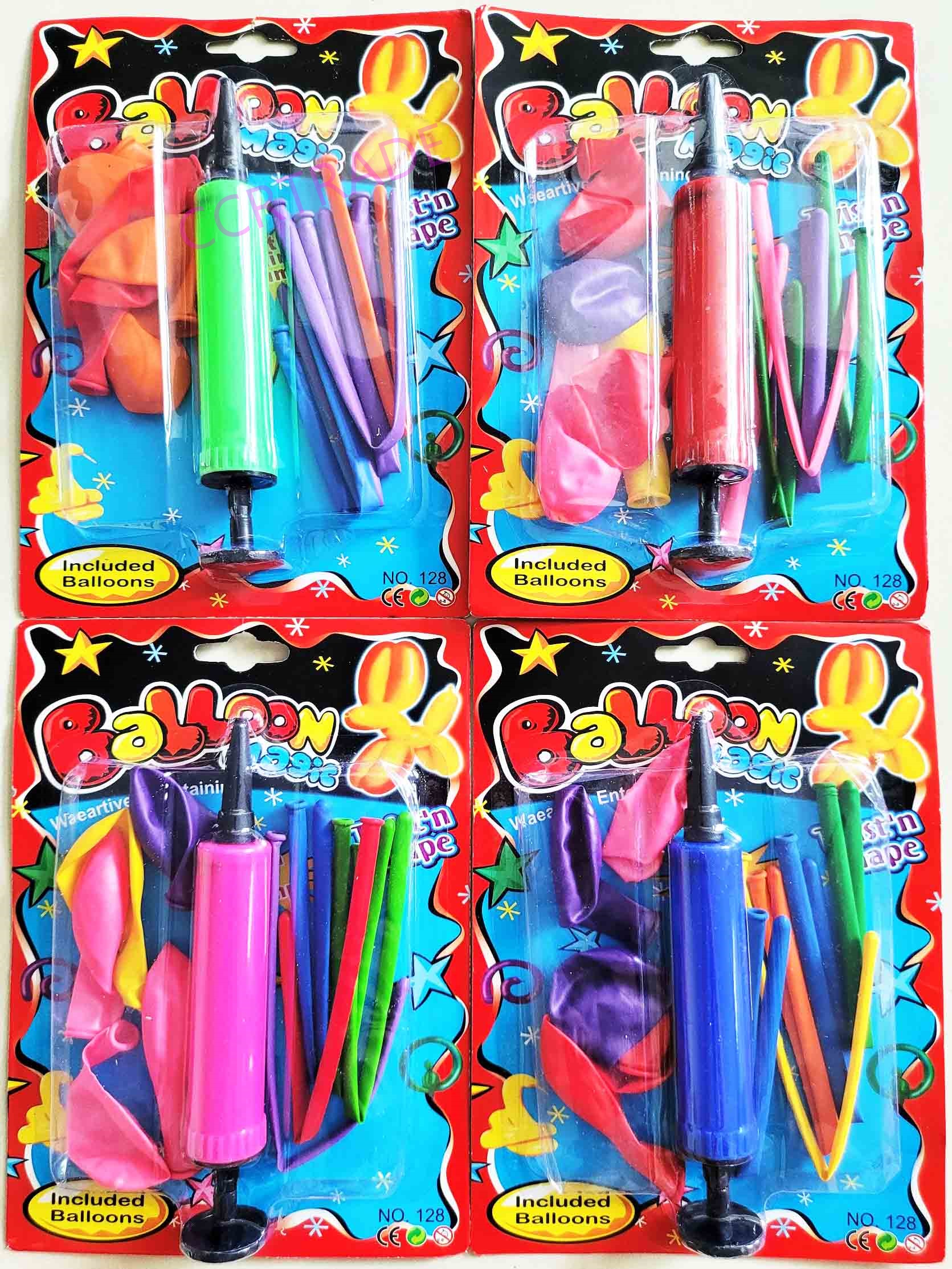 ลูกโป่งปาร์ตี้+ที่สูบลมแผงการ์ตูน 21.5 ซม.