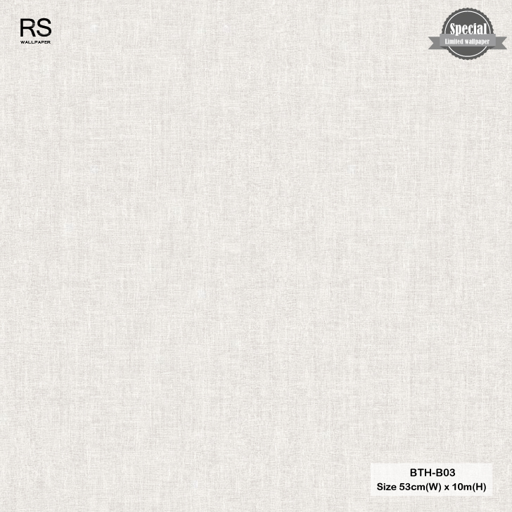 วอลเปเปอร์สีพื้นลายผ้า สีเทา BTH-B03